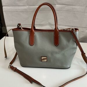 Dooney and Bourke Pebble Grain Brielle gray in color